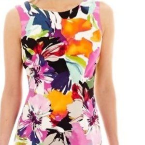 Alyx Sheath Dress Multicolored Floral Print 14W